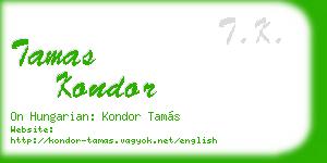 tamas kondor business card